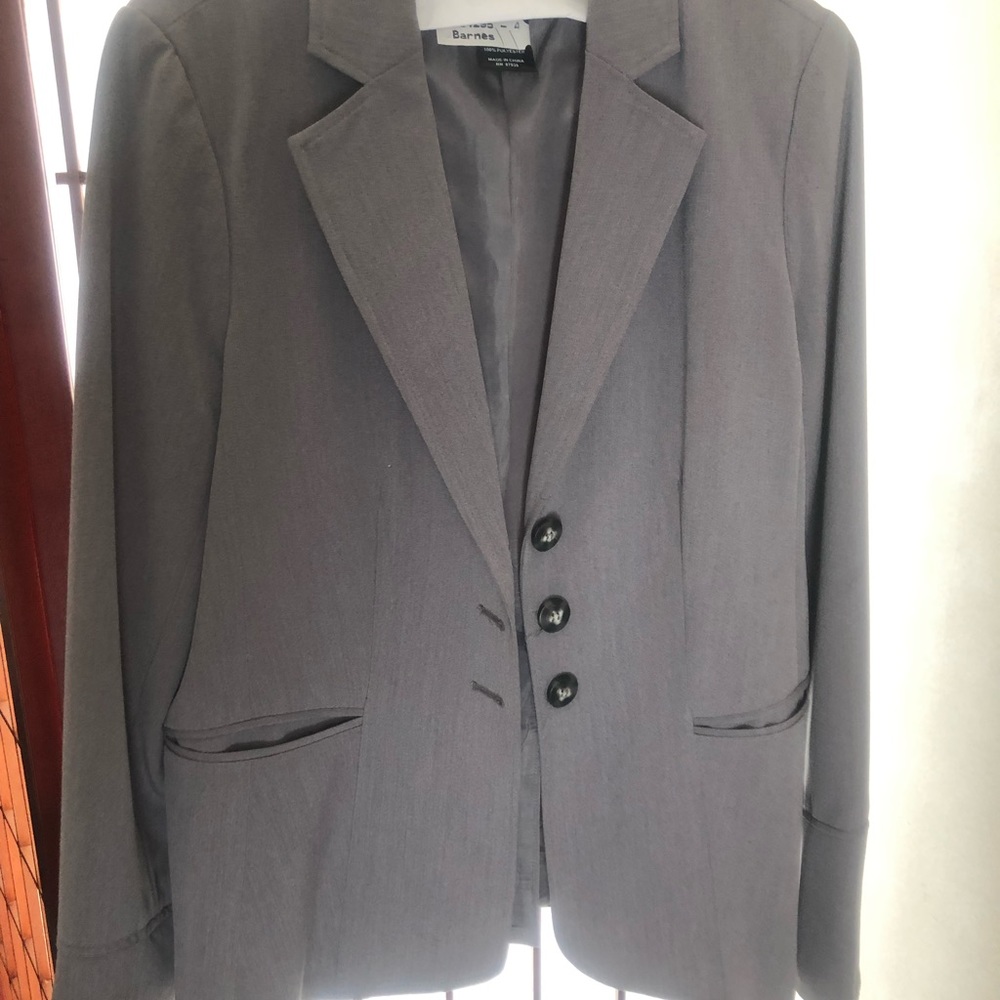 Gray/tan/black velvet blazer